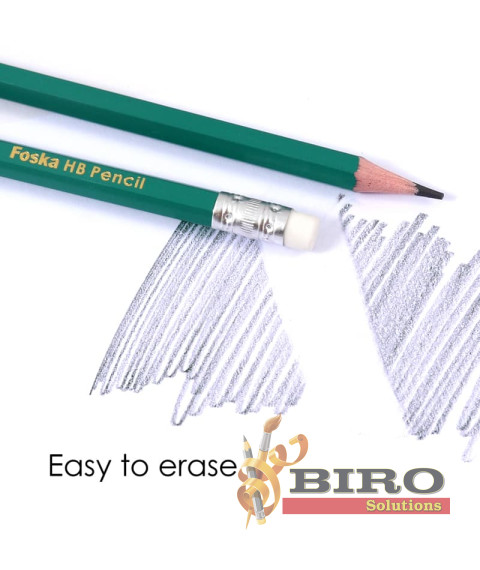Creion grafit HB Foska Green fără radieră, din plastic, verde, QB114W