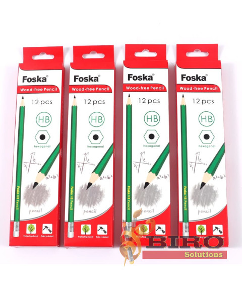 Creion grafit HB Foska Green fără radieră, din plastic, verde, QB114W