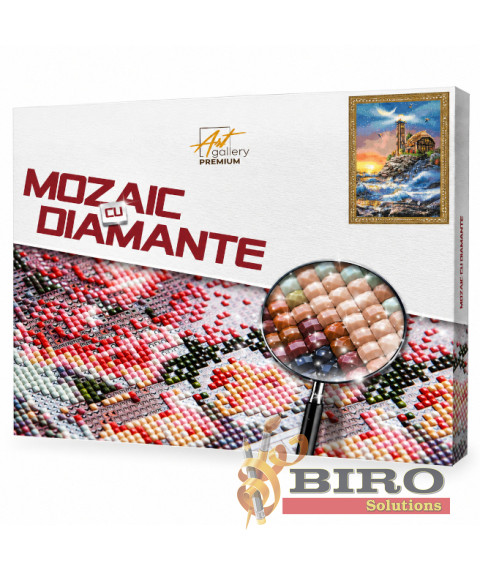 Mozaic cu diamante pătrate „Far iluminat”, 40 × 50 cm