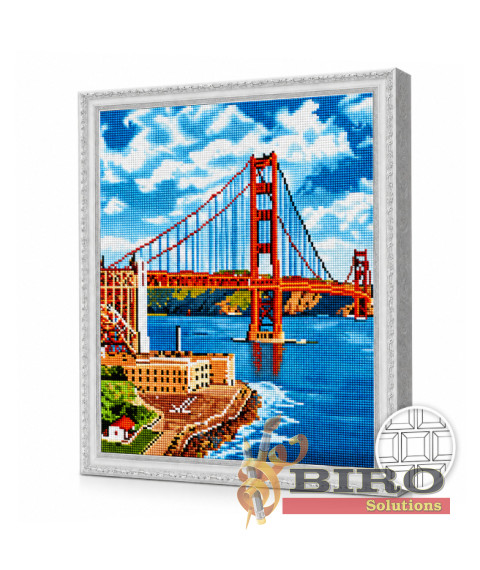 Mozaic cu diamante pătrate „Podul Golden Gate”, 40 × 50 cm