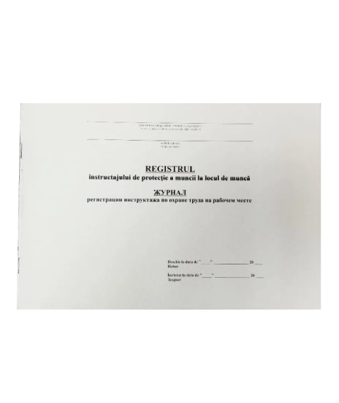 Registrul instructajului de protectie a muncii la loc de munca A4, 14 file