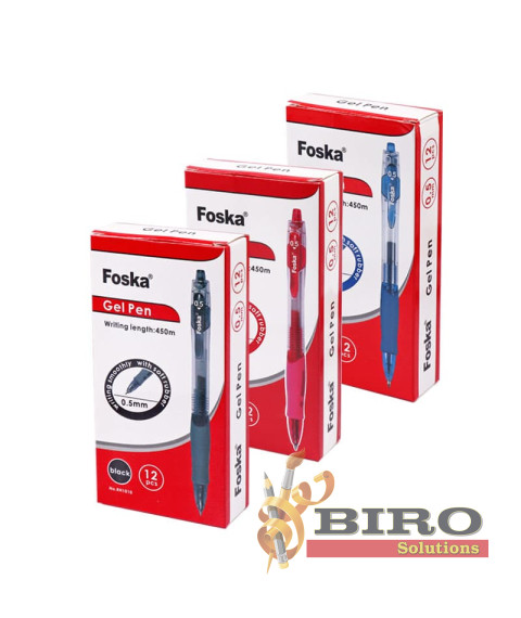 Pix cu gel retractabil, 0,5 mm, albastru, Foska RH1010