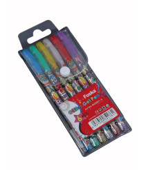 Set de 6 pixuri cu gel, 1,0 mm, cerneală cu sclipici, Foska RH2001-6