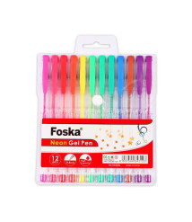 Set pixuri cu gel în culori neon, 1,0 mm, 12 culori, Foska RH2006