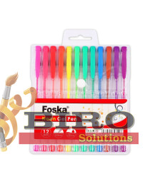 Set pixuri cu gel în culori neon, 1,0 mm, 12 culori, Foska RH2006