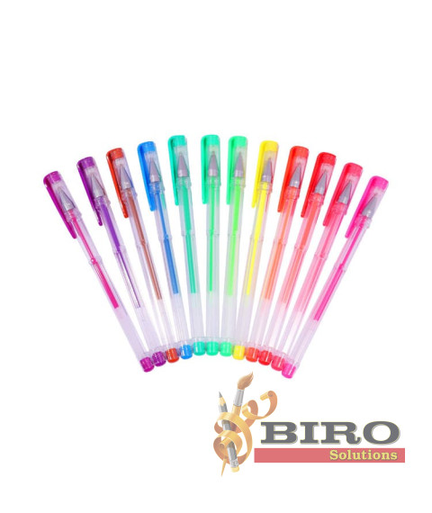 Set pixuri cu gel în culori neon, 1,0 mm, 12 culori, Foska RH2006