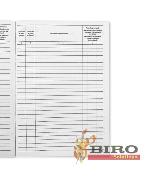 Registru de înregistrare a instrucţiunilor de securitate şi sănătate în muncă