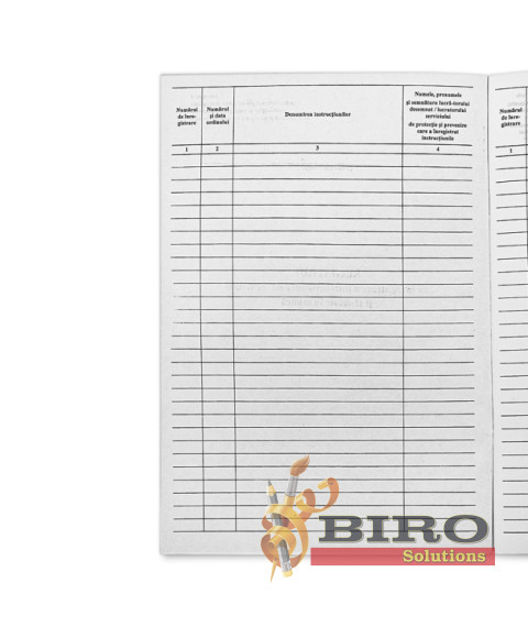 Registru de înregistrare a instrucţiunilor de securitate şi sănătate în muncă