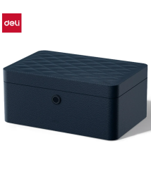 Safeu pentru bijuterii DELI, 150×330×220 mm, albastru