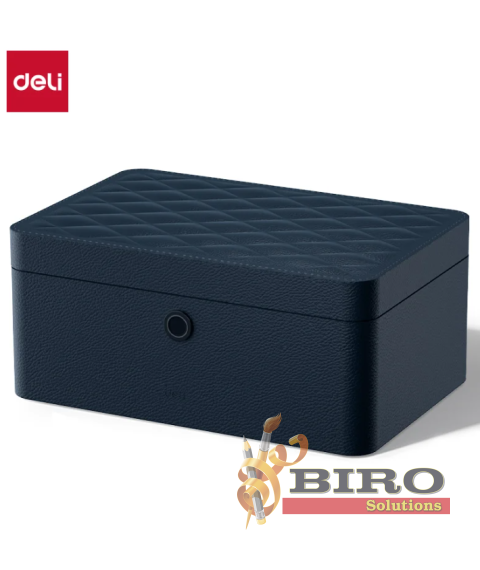 Safeu pentru bijuterii DELI, 150×330×220 mm, albastru