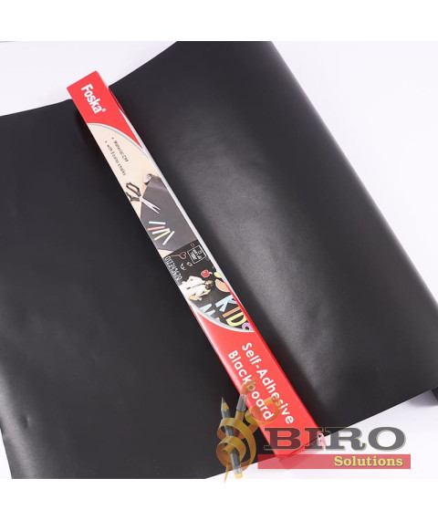 Folie autoadezivă tip tablă pentru cretă, 45x200 cm, cu 5 crete colorate, Foska SW2074