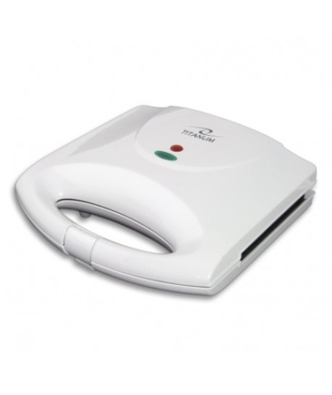 Sandwich Maker Titanium FONTINA TKT006W, 1000W, Alb – Plăci antiaderente, temperatură automată