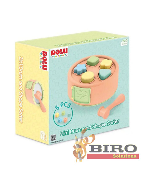 Set de joacă 2 în 1: tobă și sortator de forme, cod 1457D
