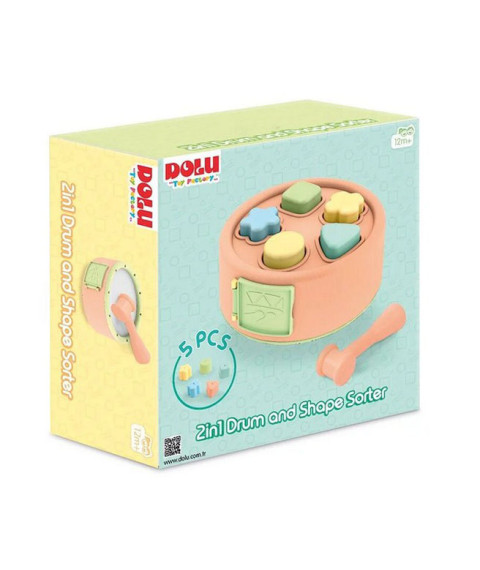 Set de joacă 2 în 1: tobă și sortator de forme, cod 1457D