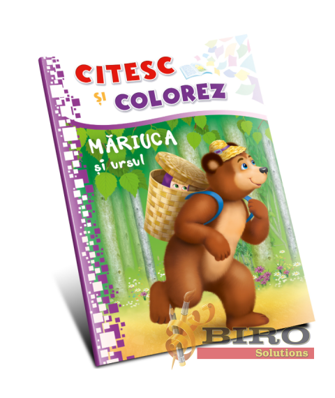 Citesc și colorez (pe silabe). Măriuca și ursul