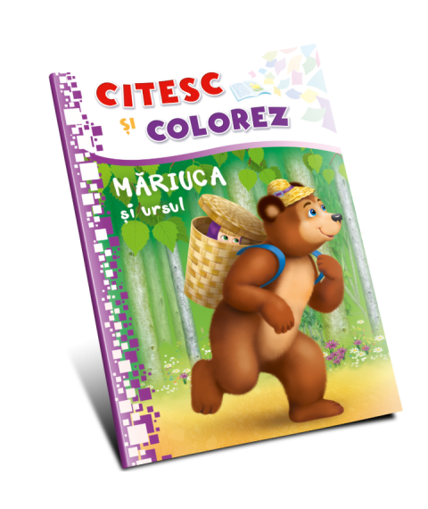 Citesc și colorez (pe silabe). Măriuca și ursul