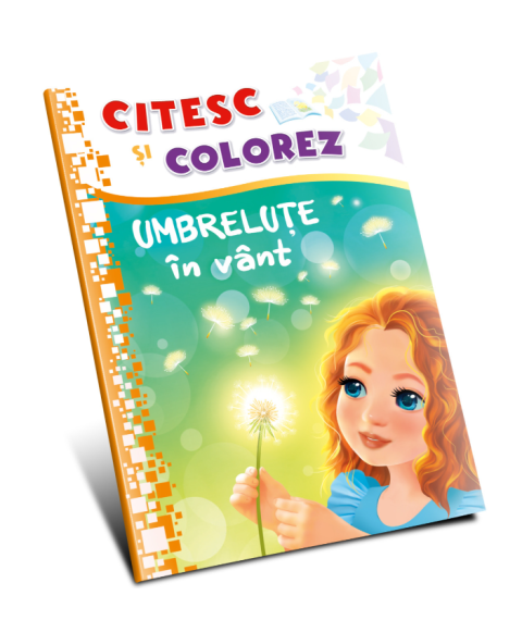 Citesc și colorez (pe silabe). Umbreluțe în vânt