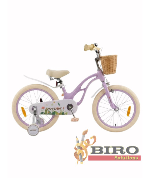 Bicicletă pentru copii Antule 14 inch, alb–violet
