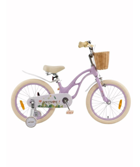 Bicicletă pentru copii Antule 14 inch, alb–violet