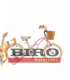 Bicicletă pentru copii Antule 14 inch, alb–roz