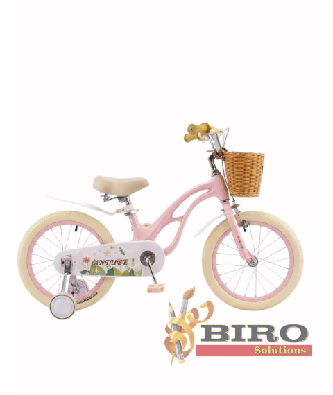 Bicicletă pentru copii Antule 14 inch, alb–roz