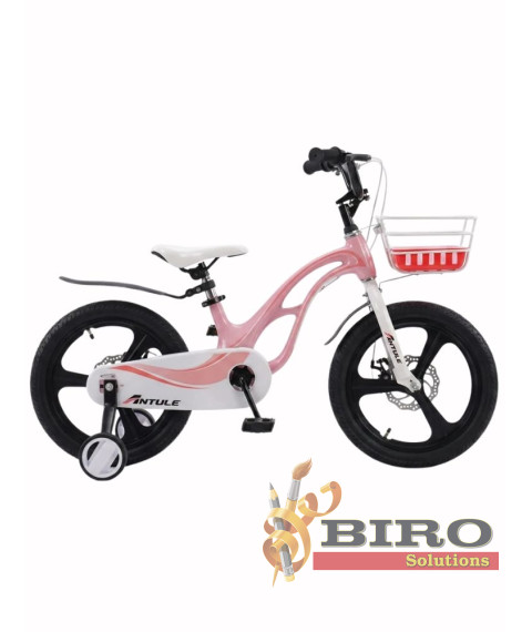 Bicicletă pentru copii Antule 14 inch, negru–roz