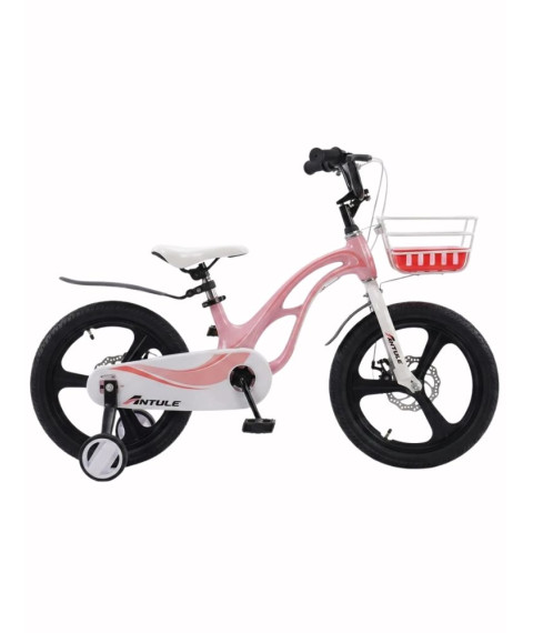 Bicicletă pentru copii Antule 14 inch, negru–roz