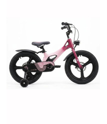 Bicicletă pentru copii Qntule 14 inch, negru–roz