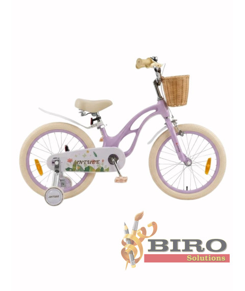 Bicicletă pentru copii Antule 16 inch, alb–violet