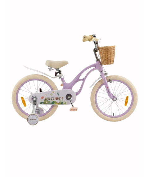 Bicicletă pentru copii Antule 16 inch, alb–violet
