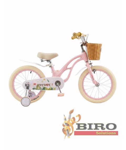 Bicicletă pentru copii Antule 16 inch, alb–roz