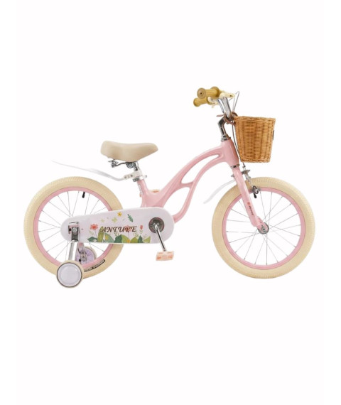 Bicicletă pentru copii Antule 16 inch, alb–roz