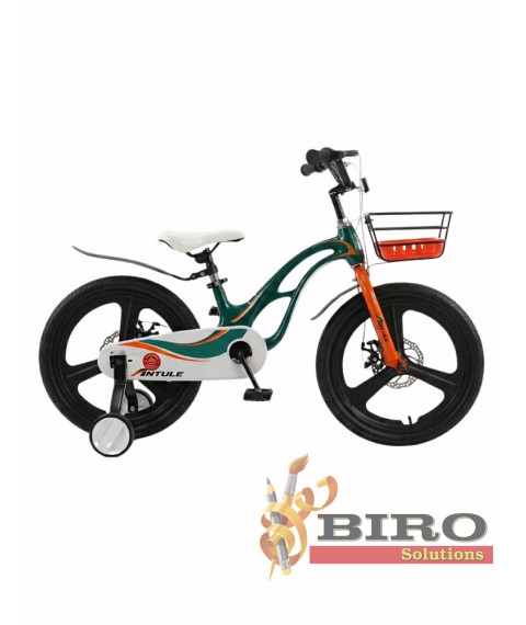 Bicicletă pentru copii Antule 16 inch, negru–verde