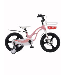 Bicicletă pentru copii Antule 16 inch, negru–roz