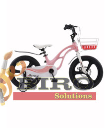 Bicicletă pentru copii Antule 16 inch, negru–roz