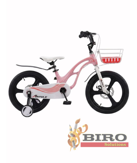 Bicicletă pentru copii Antule 16 inch, negru–roz