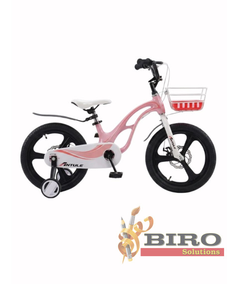 Bicicletă pentru copii Antule 18 inch, negru–roz