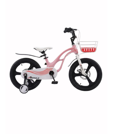 Bicicletă pentru copii Antule 18 inch, negru–roz