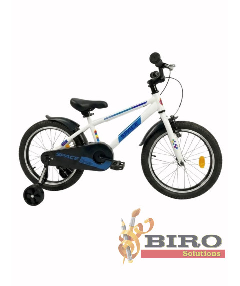 Bicicletă pentru copii Space Geon 18 inch, alb/albastru