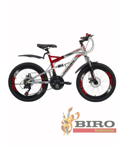 Bicicletă pentru copii Morgan AGUAR 20 inch, argintiu/roșu