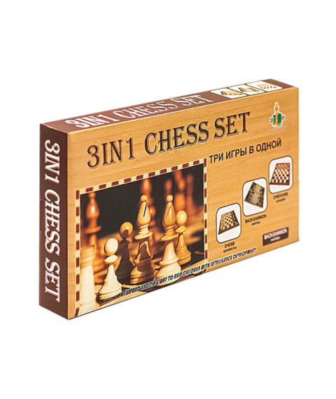 Set de jocuri 3 în 1 (Table / Șah / Dame) 29 × 14,5 cm, cod 167601