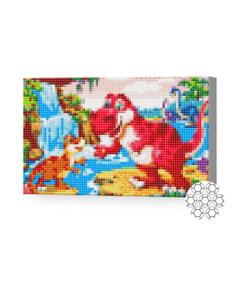 Mozaic cu diamante 20x30 cm Dinozauri