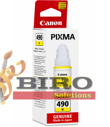 Cerneală Canon GI-490Y Yellow, 70 ml, pentru PIXMA G1400 / G1410 / G2400 / G2410 / G3400 / G3410