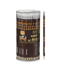 Creioane grafit HB BEAR TOY cu radieră tub ZIBI