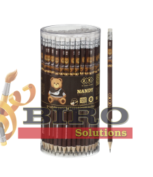 Creioane grafit HB BEAR TOY cu radieră tub ZIBI