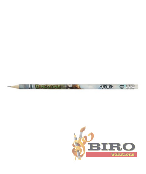 Creioane grafit HB DINO cu radieră tub ZIBI