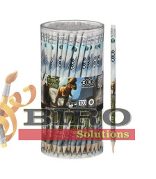 Creioane grafit HB DINO cu radieră tub ZIBI