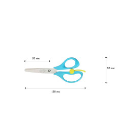 Foarfecă pentru copii BABY Line, 138 mm, cu mecanism de revenire, albastră