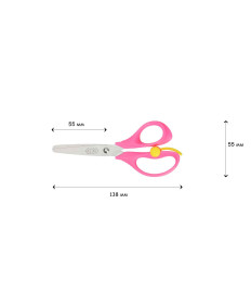  Foarfecă pentru copii BABY Line, 138 mm, cu arc, roz