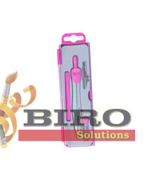 Set compas ZI-BI Basis, 4 piese, în cutie din plastic, roz, ZB.5303BS-10